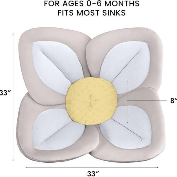 Blooming Bath‎ Lotus Baby Bath Seat Plush Minky Infant Bath Flower Mat Bath Tub - Picture 2 of 11
